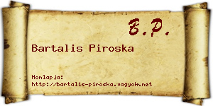 Bartalis Piroska névjegykártya
